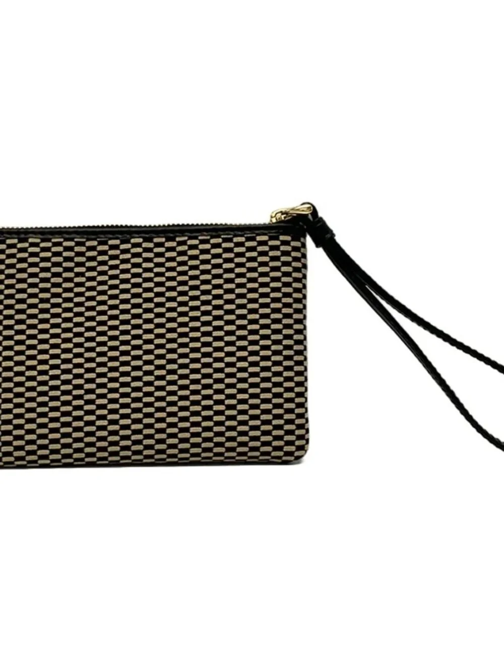 COACH Legacy Exploded Jacquard Corner Zip F13311 Black Beige Jacquard Leather